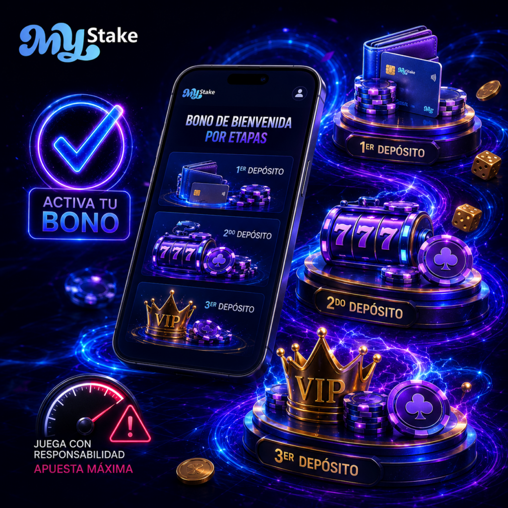 Bono de casino MyStake dividido en tres etapas para los primeros depósitos