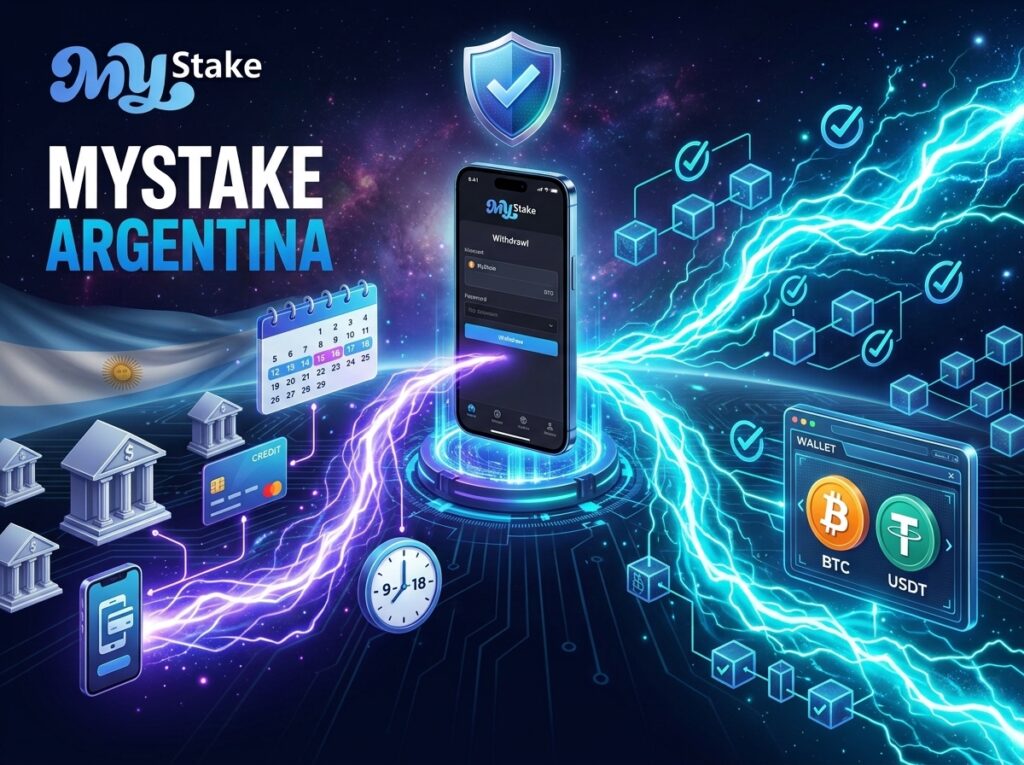 Comparación entre retiros bancarios y retiros en criptomonedas desde MyStake Argentina