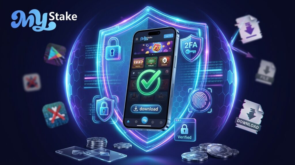 Protección de la cuenta MyStake con descarga segura, verificación y autenticación