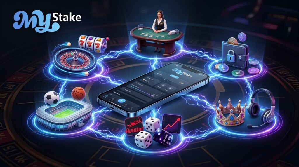 Casino online, apuestas deportivas, Live Casino, Mini Games y billetera dentro de MyStake App