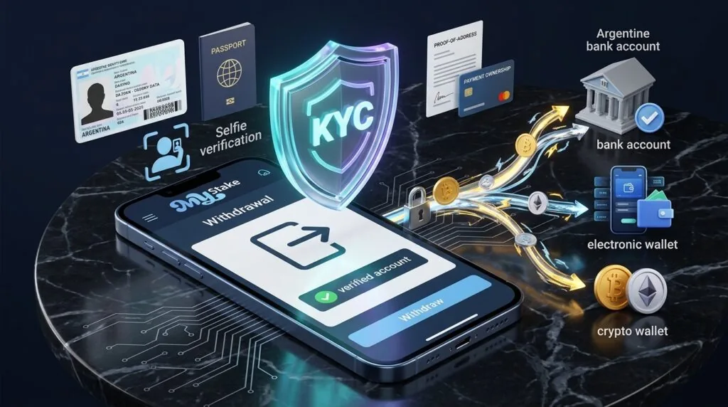 Retiro de fondos desde MyStake hacia una cuenta bancaria, billetera electrónica o billetera cripto